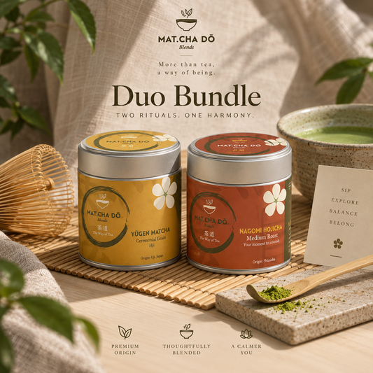 Yugen matcha and nagomi hojicha bundle from matcha do